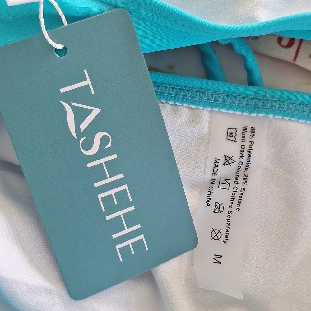 Tashehe Turquoise Tank Bikini Set Swim